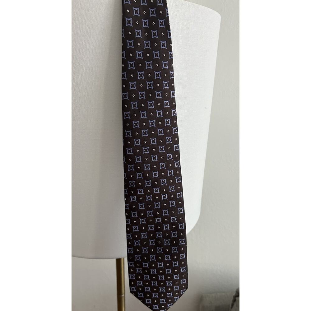 Grant Thomas Silk Hand Made Tie Geometric Preppy Prom Formal